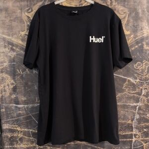 Huel T-Shirt Men's Sz XL Black Logo Crew Neck Short Sleeve Soft Cotton Stretch